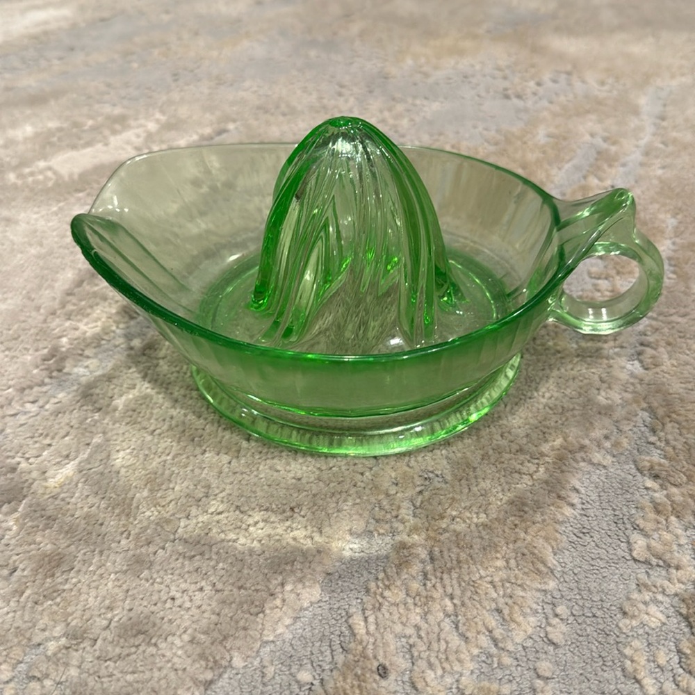 Vintage Uranium Glass Juicer - Reamer